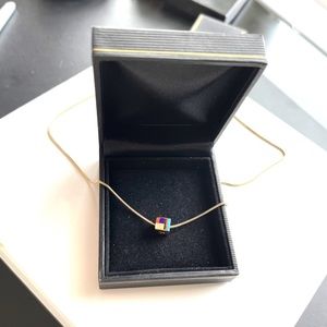 Vintage 14K Jimmie King Jr Cube Inlay Navajo Necklace